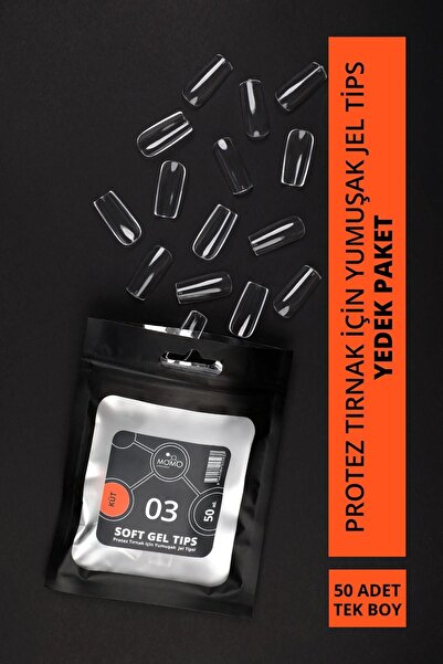 MOMO professional Soft Gel Tips, Küt No:03, Tek Boy 50’li Yedek Paket