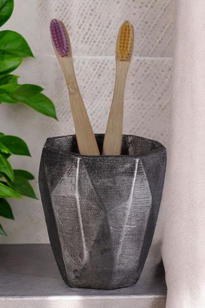 Star Master Silver Antique Colored Toothbrush Container - Model 2