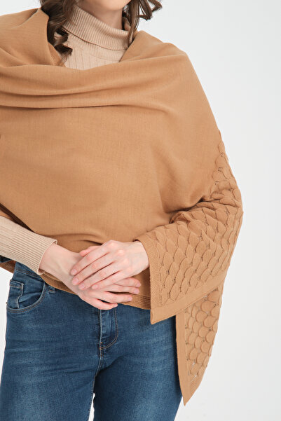 VEGA MODA Μονόχρωμο σάλι ώμου με διάτρητο σχέδιο - Άνετο, πλεκτό γυναικείο σάλι