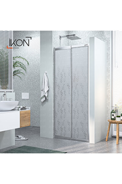 İkon store Plastik, Krom 1 Sabit 1 Açılır Duşakabin