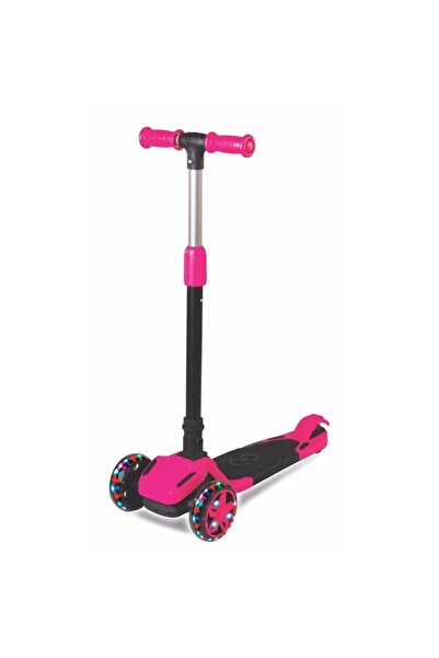 Furkan Toys Tulpar Pembe 3 Teker Işıklı Katlanır Scooter