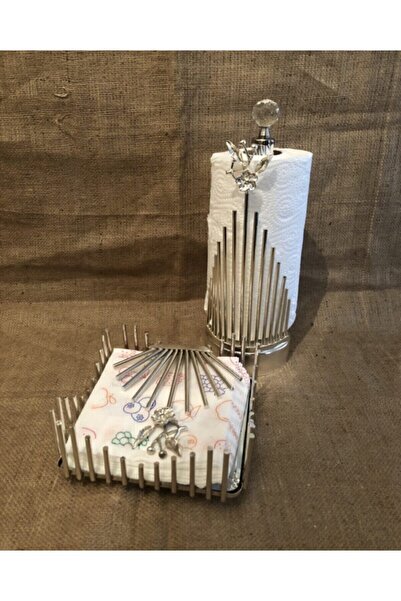 GüvenLüks Σετ θήκης για χαρτοπετσέτα και χαρτοπετσέτα με ιαπωνικό τριαντάφυλλο