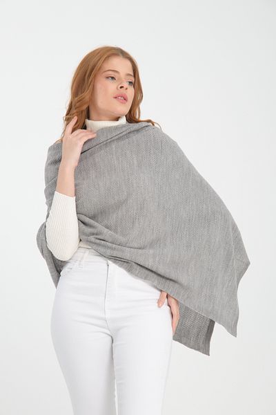 VEGA MODA Brass Patterned Single Color Shoulder Shawl - Comfortable Knitwear, Edge Stylish