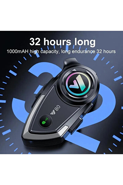 Genel Markalar Y80 2 Kişi Bağlantılı Su Geçirmez Motosiklet Kask Intercom Bluetooth 5.3 300m Intercom Qualcom