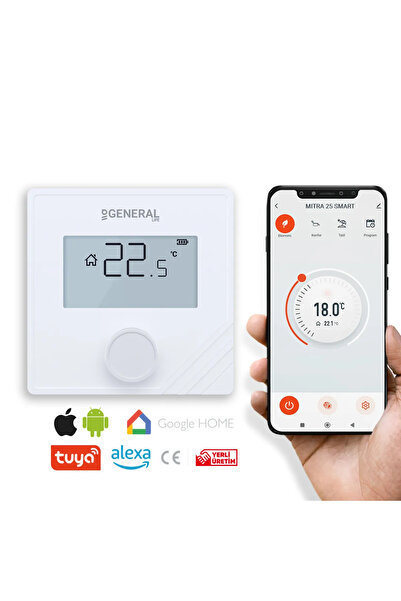 GENERAL Life General Mıtra 25 Smart Kablosuz Wi-Fi Kontrollü Akıllı Oda Termostatı