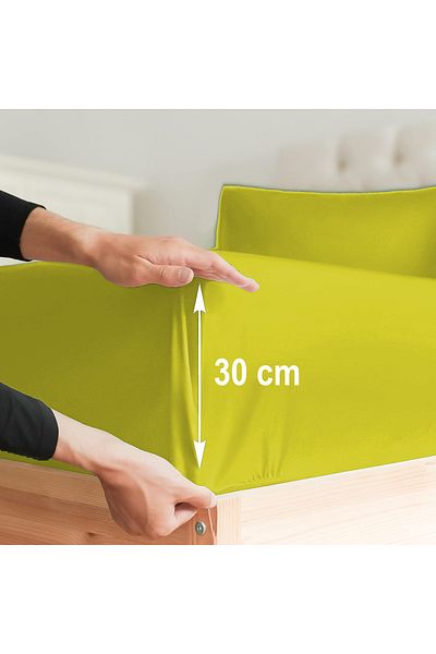 turkanlarhome Yellow Colored 100% Cotton Combed Fabric Fitted Elastic Sheet Single-Double