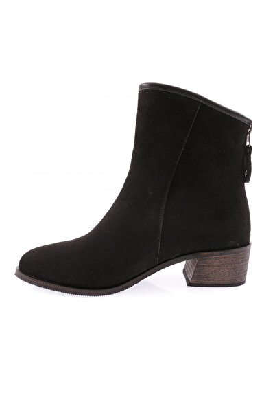 DGN Kadın Fermuarlı Bot Siyah Süet 217265
