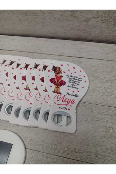 onuratasarlat 20 Pieces Red Girl Model - Balloon Magnet Opener Newborn Birthday Circumcision Engagement Promise