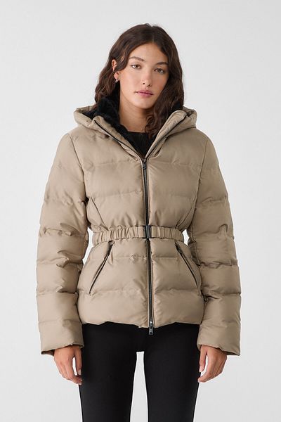 Stradivarius Inflatable Coat with Belt and Hood
