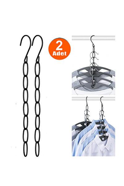 Etsylight Zincir Askı, 2 Adet, Elbise Askısı, Zincir Giysi Askısı, Gardrop Düzenleyici Zincir