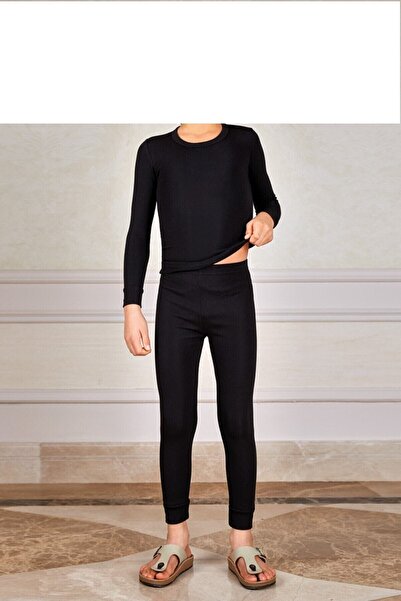 bejamonti chocolate baby kids Set cu mâneci lungi pentru băiat termic negru