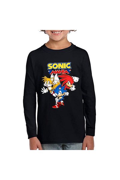 TakeTshirt Детска тениска с дълъг ръкав Sonic Black - унисекс