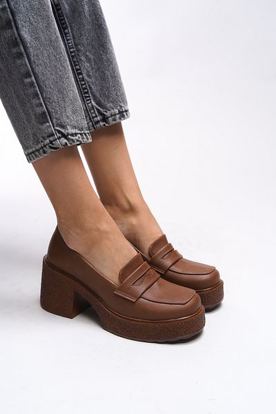 Riccon Quphrele Damen-Loafer – 00121520   Strukturierte Tan-Haut