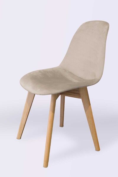 Woodesk Dallas Ağaç Ayaklı, Bej Renk Sandalye Snd3021-bej