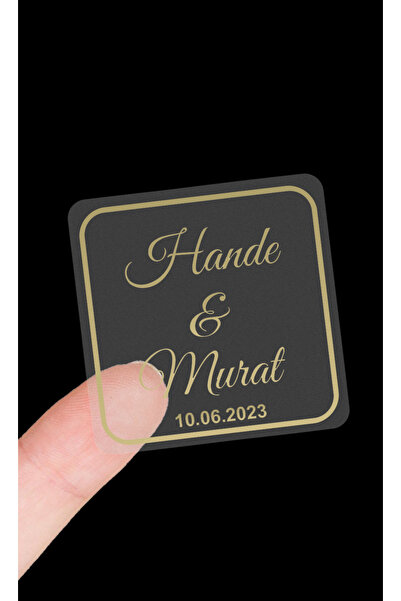 Matbaagraf Gold Etiket Sticker Kişiye Özel Kına Nişan Söz Nikah Düğün Etiketi...