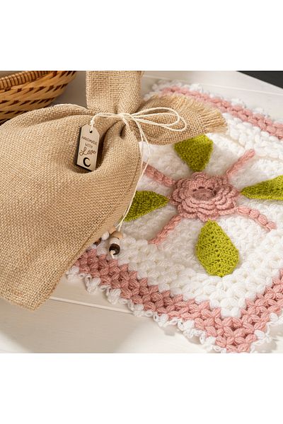 Hilaliart Floral Patterned Two-Layer Bath Loofah with Special Design Bag