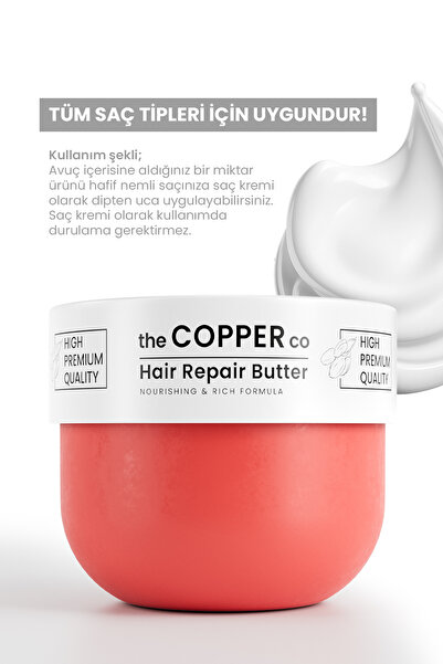 The Copper Co Hair Repair Butter Copper Peptit&minerali Içeren Arginine Zenginleştirilmiş Onarıcı Saç Kremi 300ml