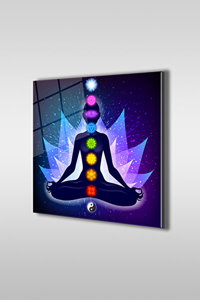 GLASZEN Masa decorativa patrata din sticla pentru meditatie spirituala