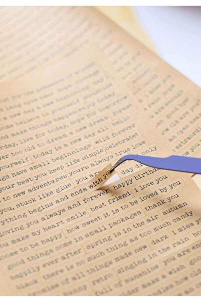 sticker Vintage Yazı Kelime & Cümle Kraft ( 1 Sayfa ) / Scrapbook, Planner