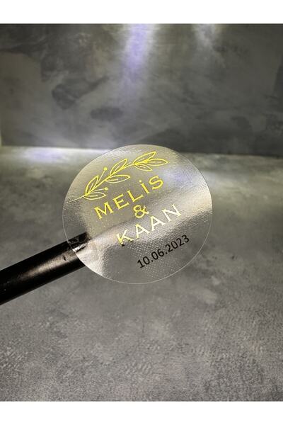 Matbaagraf Gold Etiket Sticker Kişiye Özel Kına Nişan Söz Nikah Düğün Etiketi...