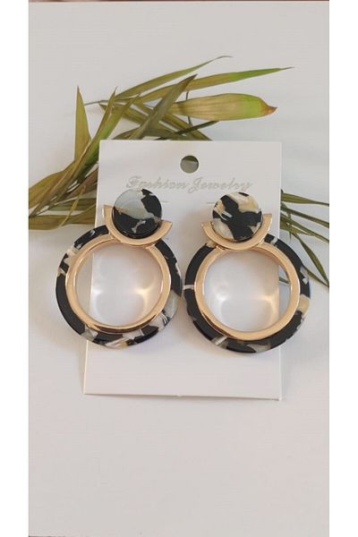 Feride Vintage Steel Earrings - Hoop, Porcelain, Vip Serie, Antiallergic Anti Tarnish Color Anti Throw Earrings