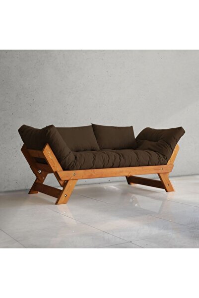 Woodesk Adalar Modern Tik- Kahverengi Ahşap Kanepe