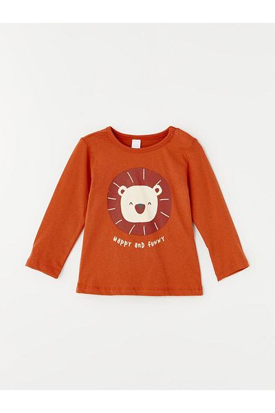 LC Waikiki Crew Neck and Printed Long Sleeve Pajamas Set for Baby Boy
