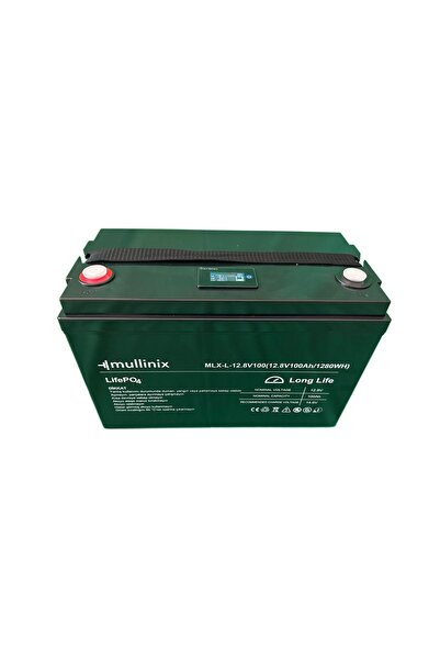 Mullinix 12.8V 100Ah LiFePO4 Akü LCD BMS 3000 Döngü Solar Karavan Hafif