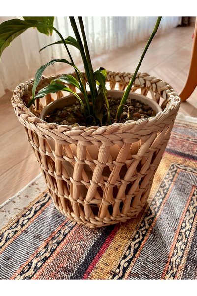 DUKA HOME Natural Bamboo Hand-Woven Decorative Basket Flower Pot