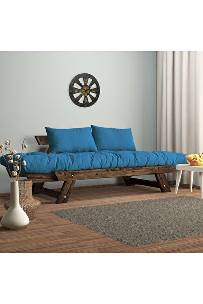Woodesk Adalar Masif Ceviz-mavi Renk 2li Kanepe Cpt8115-210