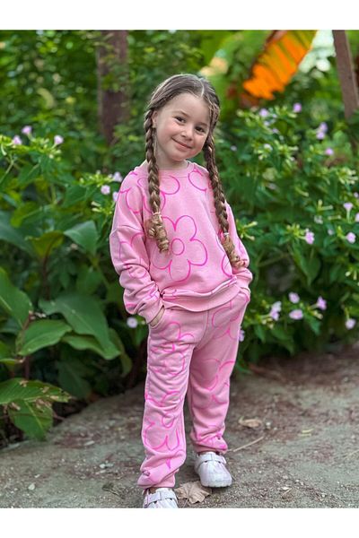2kids2mom Pink Flower Patterned Girl's Set