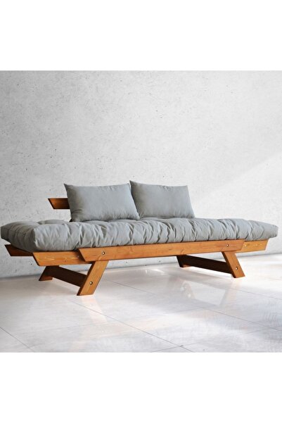 Woodesk Adalar Modern Masif Ahşap Tik-gri Renk Kanepe