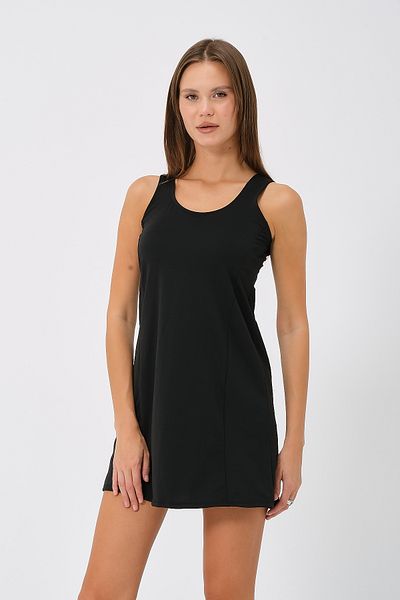 vawensea Women's Self-Adhesive Shorts Dress Swimsuit Black (with Breast Pad)