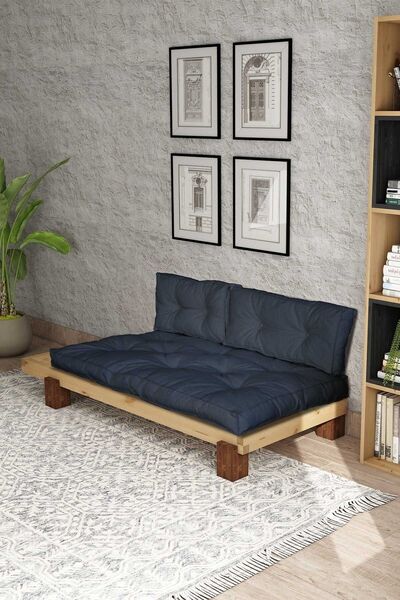 Woodesk Arin Masif Natural-lacivert Renk Sedir Cpt8374-200