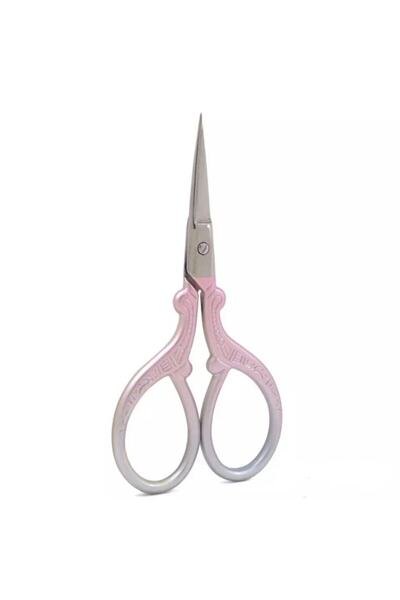 OzanTuhafiye Vintage Phoenix Stitch Embroidery Promise Engagement Scissors M16 Pink-grey