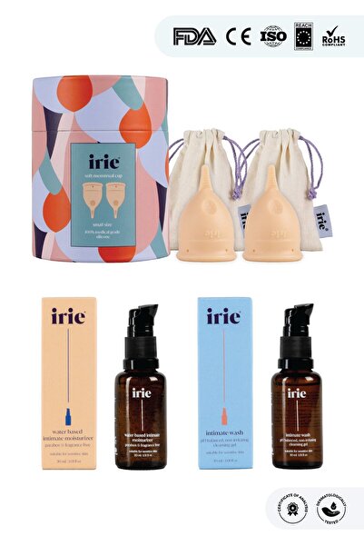 irie Adet Kabı Regl Kabı 2'li Paket [[small Small]] + Adet Kabı Temizleme Jeli + Intim Nemlendirme