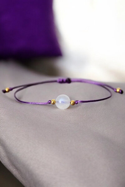 NBS Beautiful Naturel Stones Ay Taşı ( Şans , Dişillik ) Zarif Gerçek Doğal Taş Bileklik (kaliteli El Işçiliği )