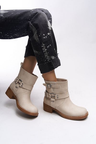 Riccon Rhossohe Matte Beige Women's Boots - 00123021