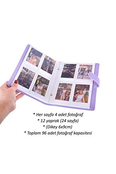 Dijital Dünyası Deri Instax 6x9 Polakart Fotoğraf Albümü - 96 Kapasite
