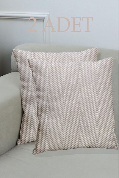 Miracolo Home 43x43 Husă de pernă decorativă din bumbac roz praf - 2 buc