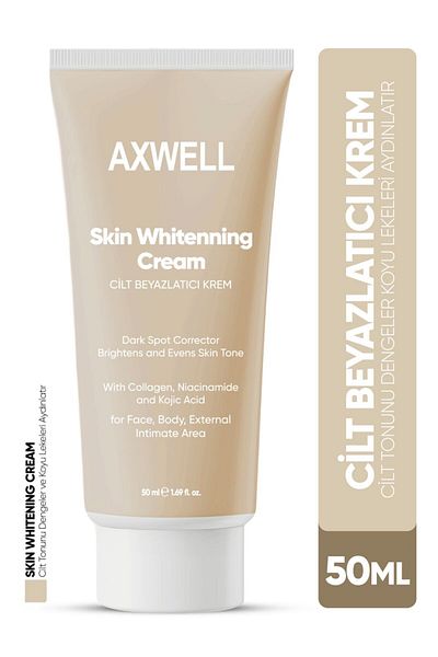 AXWELL 50 ml - Skin Whitening, Brightening Glutathione, Anti-Blemish Cream with Collagen Niacinamide Kojic Acid