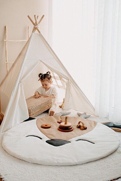 DERY BABY Kızılderili Oyun Çadırı Oyun Halısı (OYUN EVİ-OYUN MATI) Roe