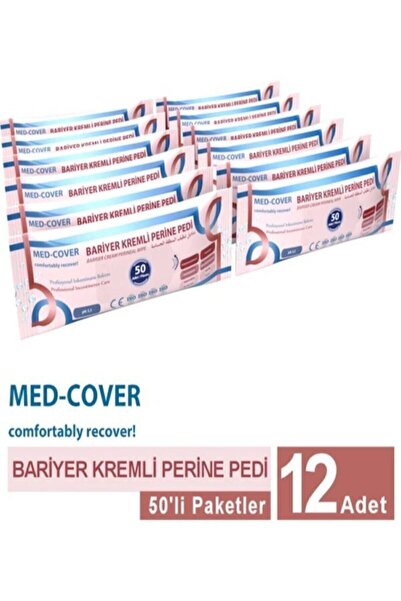 MED-COVER Med-cover Bariyer Kremli Perine Vücut Mendili 50'li 12 Paket