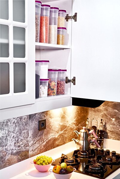 Vienev 4-Piece Erzak Container Set 1400 Ml Eflatun