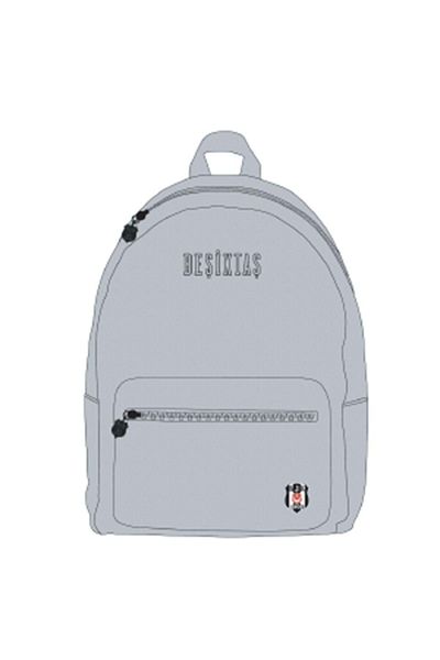 Beşiktaş Σακίδιο πλάτης Beşiktaş Grey - ME Bag με λεπτομέρεια μπροστινής τσέπης-24370