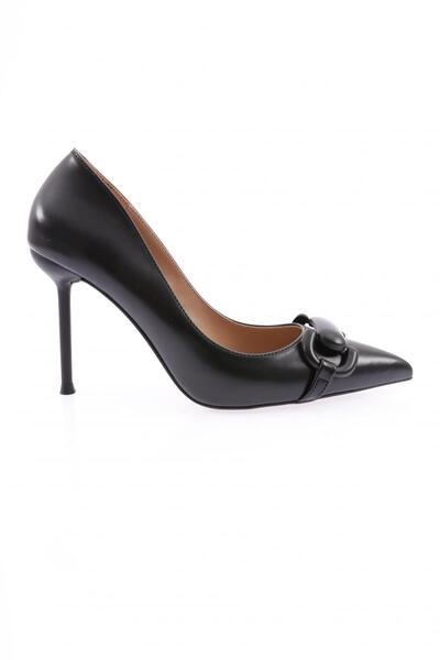 DGN Women's Pointed Toe Accessory Thin Heeled Shoes Black Opening 21611012859