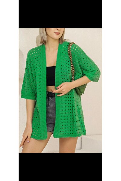 Overbazaar Cardigan de tricotaj fără mărime - perforat și fără nasturi