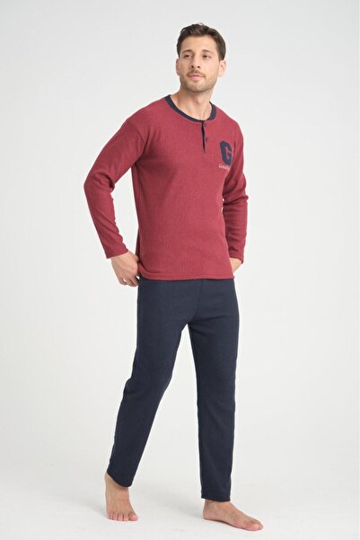 MEBA Чоловічий бавовняний піжамний комплект - з вишивкою