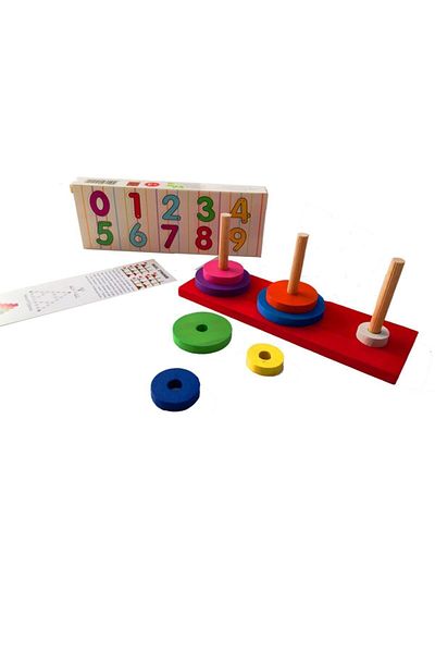 Wooden Toys Duyu Workshop Colorful Wooden Hanoi Towers Game