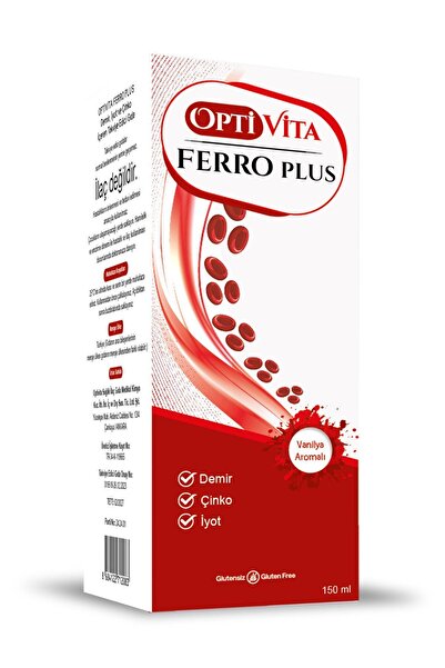 Optivita Ferro Plus Lipozomal Demir, Çinko, İyot 150 ml Çocuklar ve Yetişkinler İçin Takviye Demir Şurup
